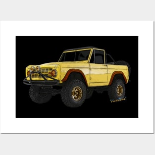 Yellow Vintage 69 Bronco Classic Posters and Art